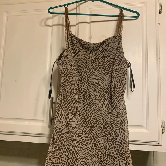 Chiffon Lined Leopard Dress evening cocktail party dress womens - Picture 5 of 12